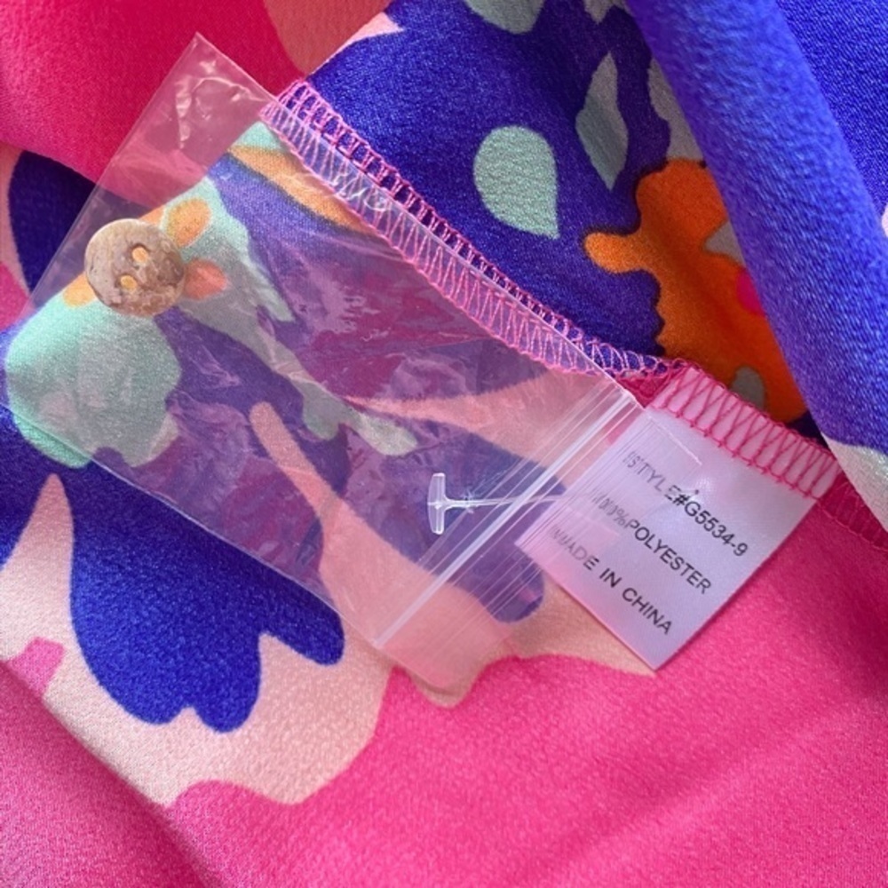 Jodifl Pink and Blue Floral Long Sleeve Blouse NWT - Picture 11 of 14